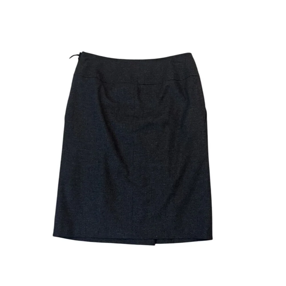 Max Mara Grey Wool Blend Pleated Pencil Skirt Womens Size 8